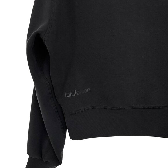Lululemon Perfectly Oversized Cropped Crew Softstreme Black Womens 2 Sweatshirt - Picture 4 of 9